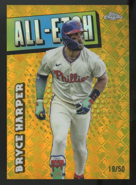 2025 Topps Chrome Logofractor Bryce Harper Gold All-Etch Refractor /50 #CAE-7