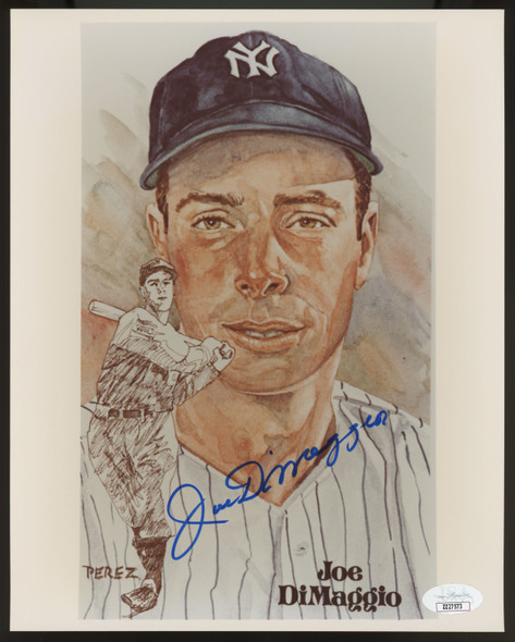 Joe Dimaggio Signed Autographed 8x10 Photo by Perez JSA *573