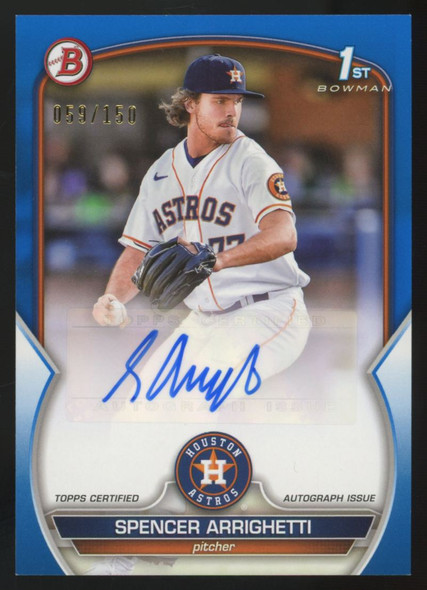 2023 Bowman Spencer Arrighetti 1st Prospect Blue Auto /150 #PPA-SA