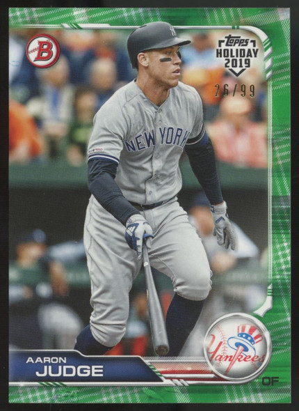 2019 Topps Bowman Holiday Aaron Judge Green Festive /99 #TH-AJ