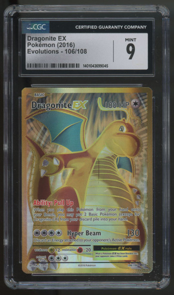 2016 Pokemon Dragonite EX Evolutions Full Art #106 CGC 9