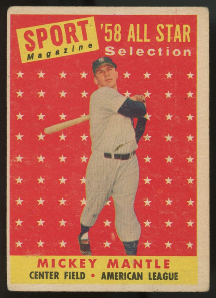 1958 Topps Mickey Mantle All-Star #487 VG "D"
