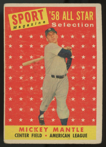 1958 Topps Mickey Mantle All-Star #487 VG "B"