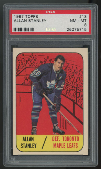 1967-68 Topps Allan Stanley #13 PSA 8