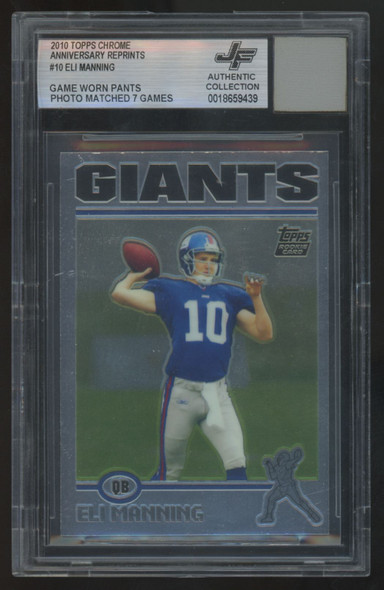 2010 Topps Chrome Anniversary Reprints Eli Manning RC Jersey Fusion Patch #10