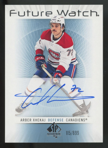 2022-23 SP Authentic Arber Xhekaj RC Future Watch Auto /699 #RFWA-AX