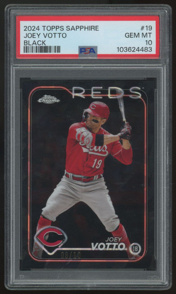 2024 Topps Sapphire Joey Votto Black /10 #19 PSA 10