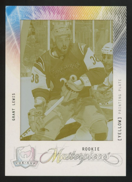 2009-10 UD The Cup Grant Lewis RC Masterpiece Yellow Printing Plate 1/1 #MAS-232
