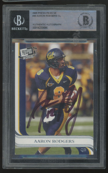 2005 Press Pass SE Aaron Rodgers RC Signed Auto #40 BGS Authentic