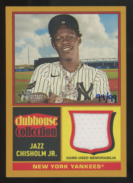 2025 Topps Heritage High Number Jazz Chisholm Jr. Clubhouse Collection Patch /99