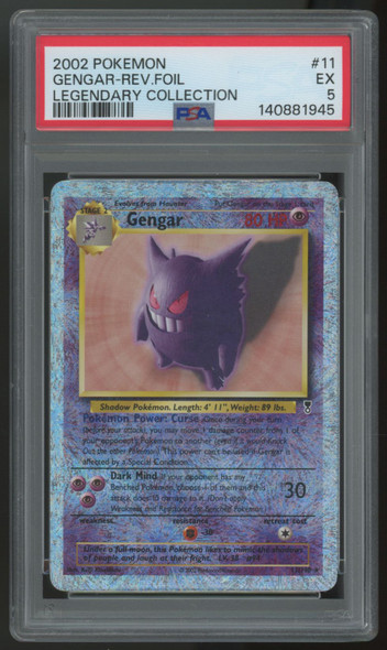 2002 Pokemon Gengar Legendary Collection Reverse Holo #11 PSA 5