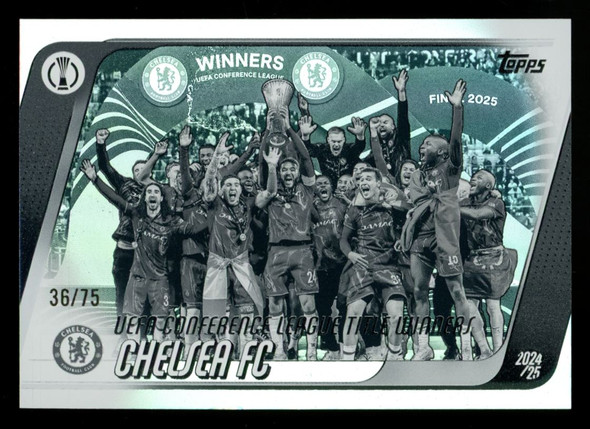 2025-26 Topps UEFA Club Chelsea FC League Winners Black & White Foil /75 #179