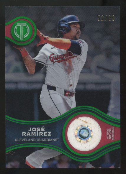 2025 Topps Tribute Jose Ramirez Green Stamp Of Approval Patch /99 #SOA-JRA