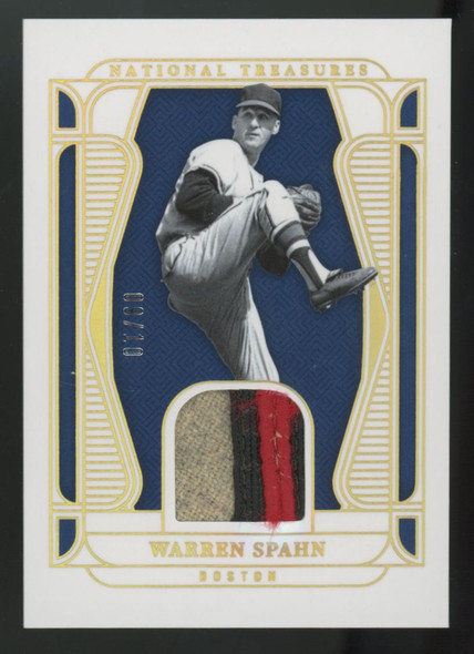 2025 Panini National Treasures Warren Spahn Holo Gold Patch /10 #MT-WS