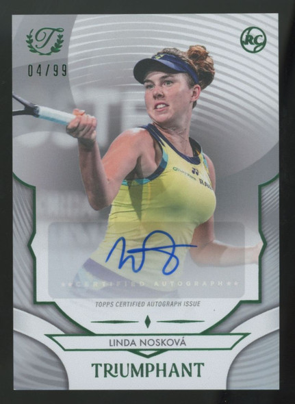 2025 Topps Triumphant Linda Noskova RC Auto /99 #27-A "B"