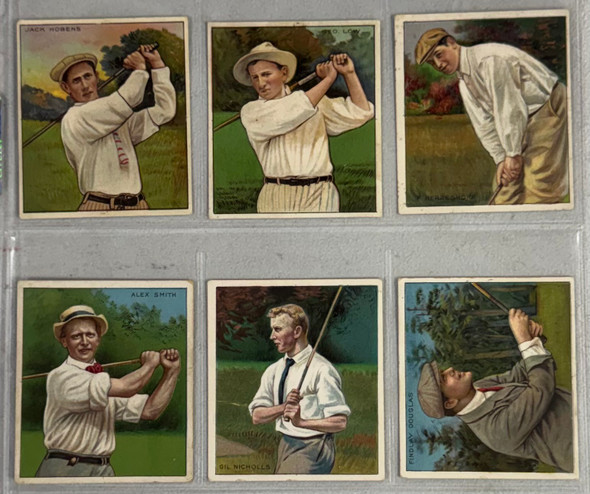 1910 T218 Mecca Series of Champion Golfers Complete Set 6/6 VG-EX