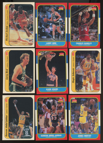 1986/87 Fleer Basketball Near Complete Set 131/132 + 11/11 Stickers