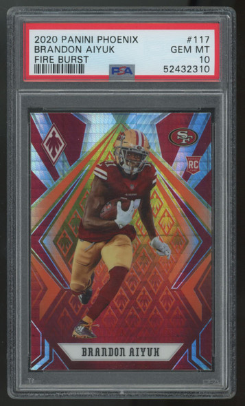 2020 Panini Phoenix Brandon Aiyuk RC Fire Burst #117 PSA 10
