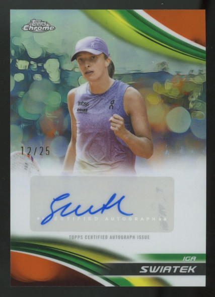2025 Topps Chrome Iga Swiatek Orange Refractor Auto /25 #CA-ISK