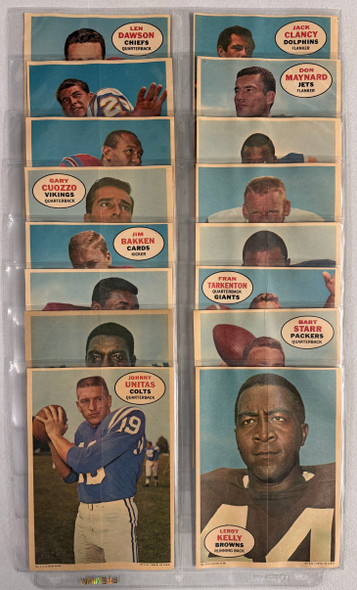1968 Topps Football Poster Set Complete (16) NM