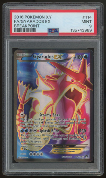 2016 Pokemon Gyarados EX Breakpoint Full Art #114 PSA 9