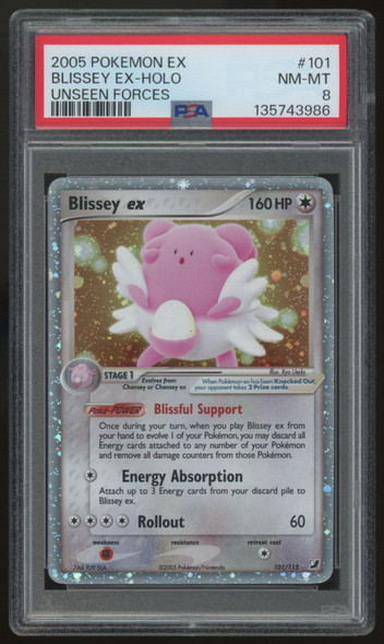 2005 Pokemon Blissey ex Unseen Forces Holo #101 PSA 8