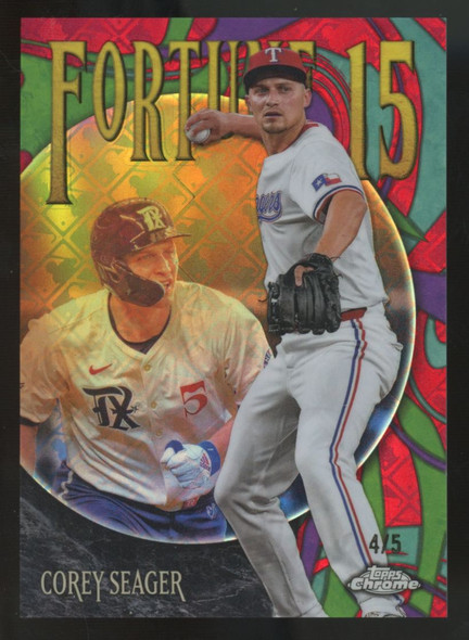 2025 Topps Chrome Logofractor Corey Seager Red Fortune 15 /5 #F15-15