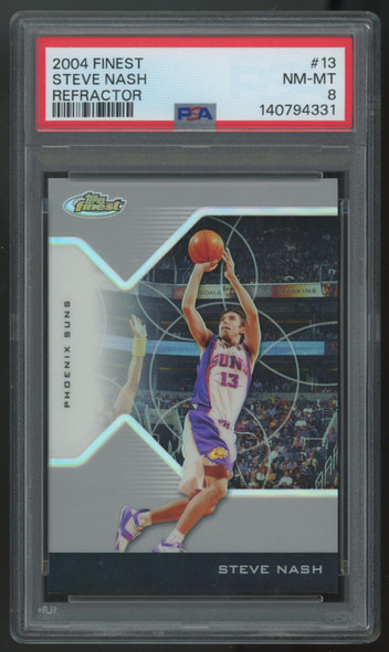 2004-05 Topps Finest Steve Nash Refractor /249 #13 PSA 8