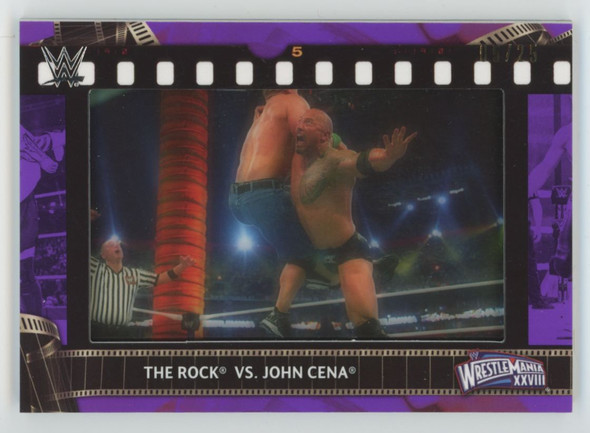 2021 Topps WWE The Rock Vs. John Cena Purple Film Strip Relic /25 #FS-RC