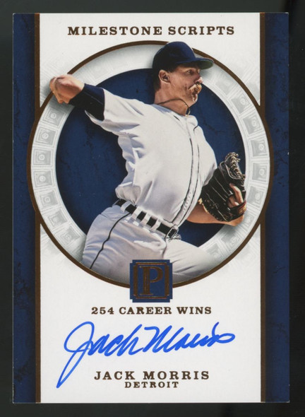 2016 Panini Pantheon Jack Morris Bronze Milestone Scripts Auto /25 #MS-JM