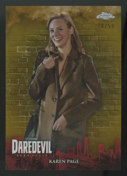 2025 Topps Marvel Studios Chrome Karen Page Gold Refractor /50 #DD-6