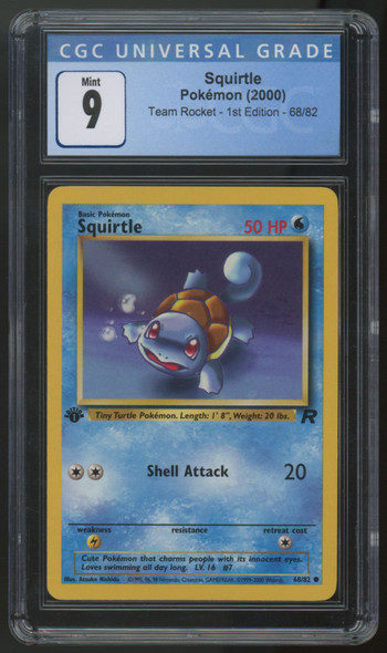 2000 Pokemon Squirtle Team Rocket 1st Edition #68 CGC 9