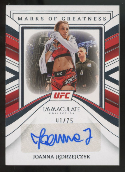 2023 Panini Immaculate UFC Joanna Jedrzejczyk Marks Of Greatness Auto /75