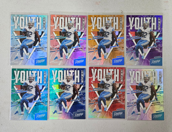 2021 Panini Prestige D'Andre Swift Youth Movement Rainbow Lot Of 8