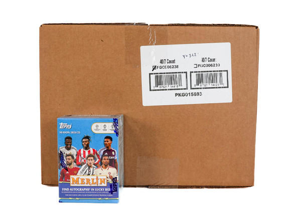 2024/25 Topps UEFA Club Competitions Merlin Chrome Soccer Blaster Box Case (40)