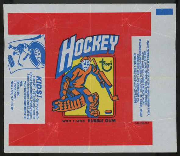 1972-73 Topps Hockey Wrapper Clean