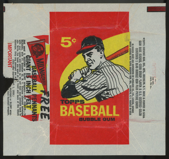 1959 Topps Baseball 5 Cent Wrapper