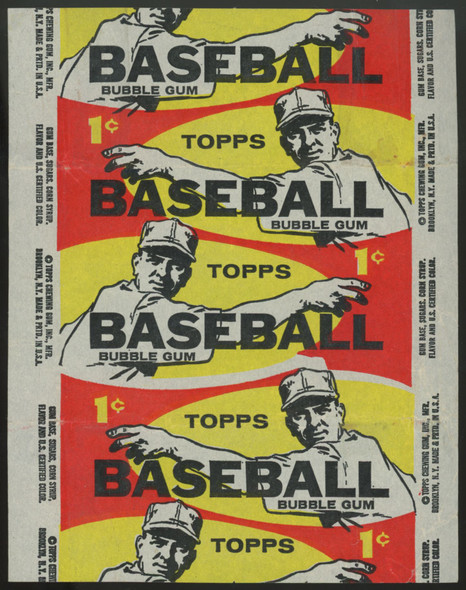 1959 Topps Baseball 1 Cent Wrapper Clean Rare Version