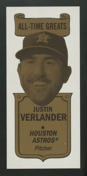 2018 Topps Heritage Justin Verlander 1969 Bazooka All Time Greats Mini #69BG-12