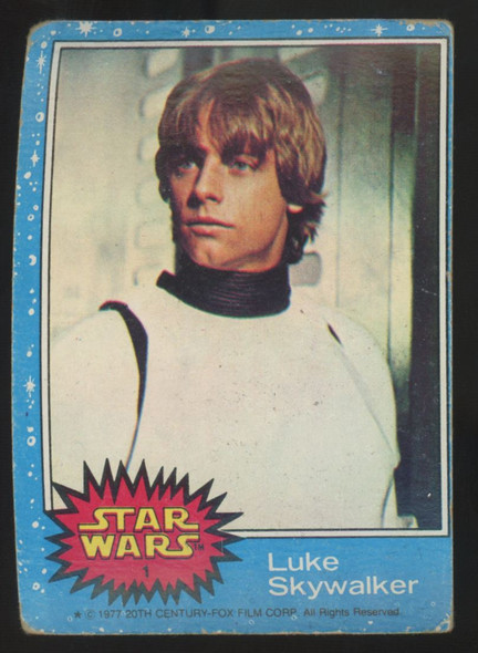 1977 Topps Star Wars Luke Skywalker RC #1 Poor