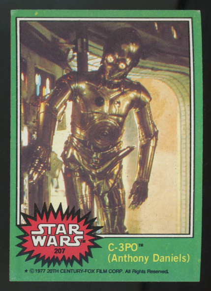 1977 Topps Star Wars Series 4 C-3PO Golden Rod Error #207 VG/EX