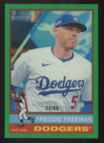 2025 Topps Heritage Freddie Freeman Green Refractor /99 #206
