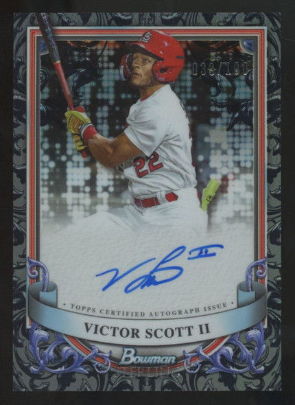 2024 Bowman Sterling Victor Scott II Prospect Silver Refractor Auto /100 #PA-VS