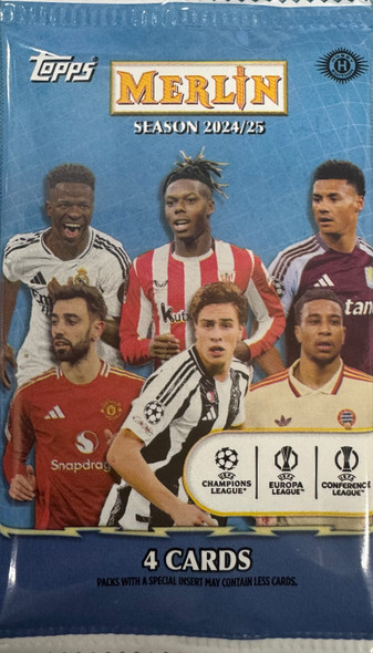 2024/25 Topps UEFA Club Competitions Merlin Chrome Soccer Hobby Pack