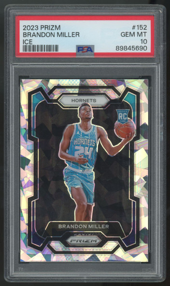 2023-24 Panini Prizm Brandon Miller RC Ice #152 PSA 10