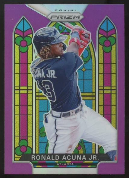 2021 Panini Prizm Ronald Acuna Jr. Purple Stained Glass #SG-4