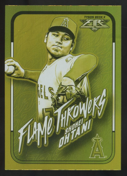 2022 Topps Fire Shohei Ohtani Gold Minted Flame Throwers #FT-8