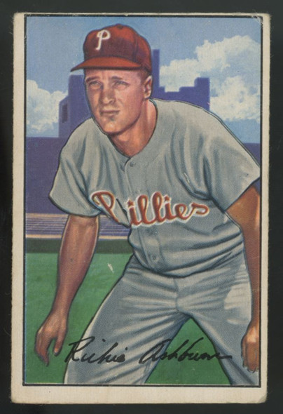 1952 Bowman Richie Ashburn Picture Card #53 Good