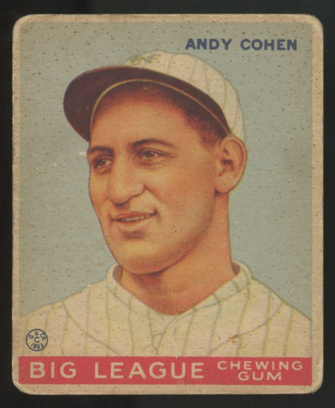 1933 Goudey Andy Cohen Big League Gum #52 Poor