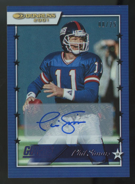 2021 Panini Donruss Phil Simms Retro 2001 Auto /25 #01-12